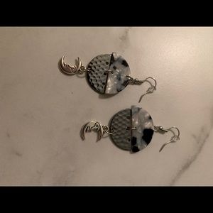 Handmade dangle moon earrings